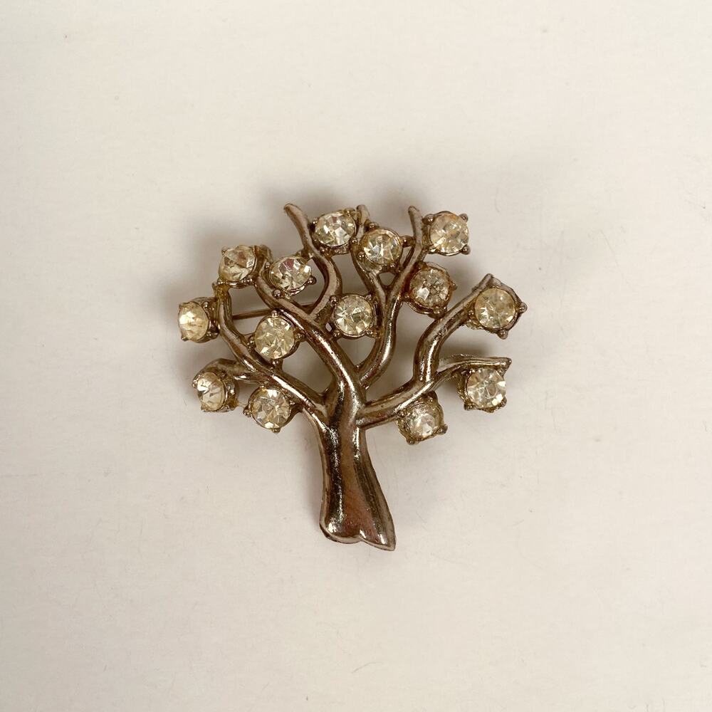 Tree of Life Rhinestone Brooch
